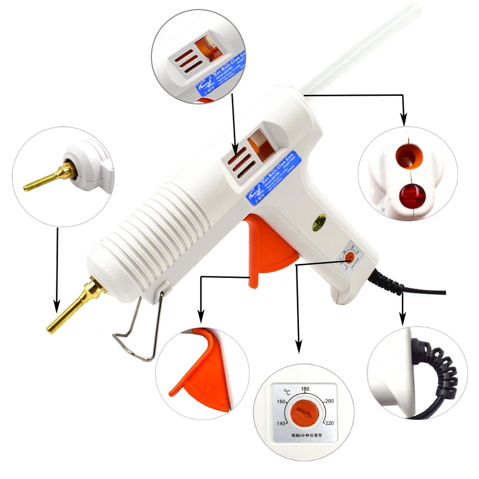Unleash Creativity with the 150W/100W Hot Melt Glue Gun: Temperature Control & Free Glue Sticks
