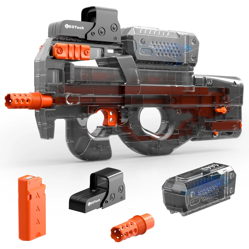 Unleash the Fun: Transparent Black Electric Gel Gun for Outdoor Action!