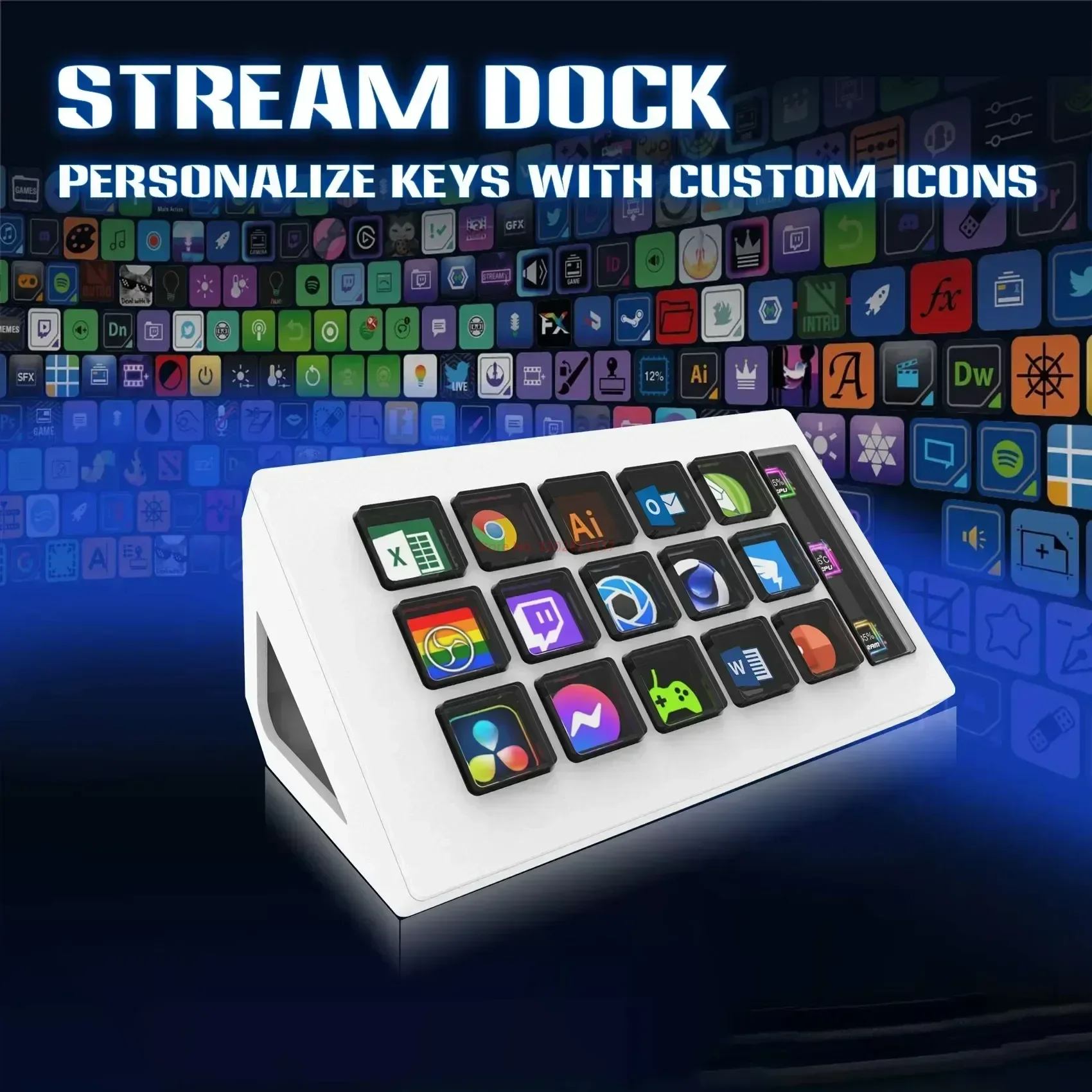 Unleash Creativity with the Visual Stream Deck LCD Keyboard: 15 Keys to Power Your Content