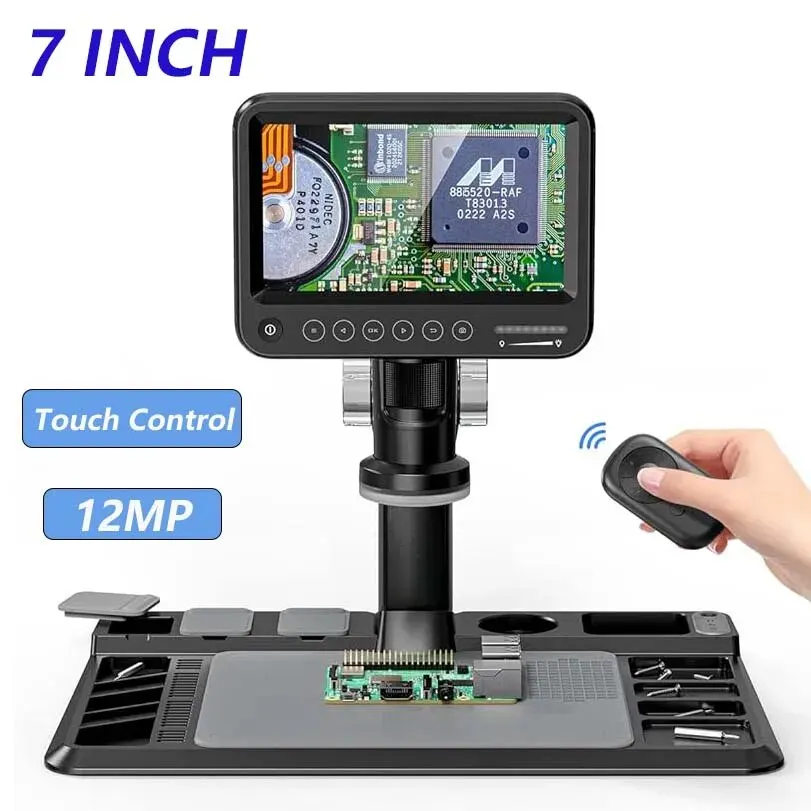 Discover a New World: 1600X Digital Microscope with 7-Inch IPS Display & 28 LEDs