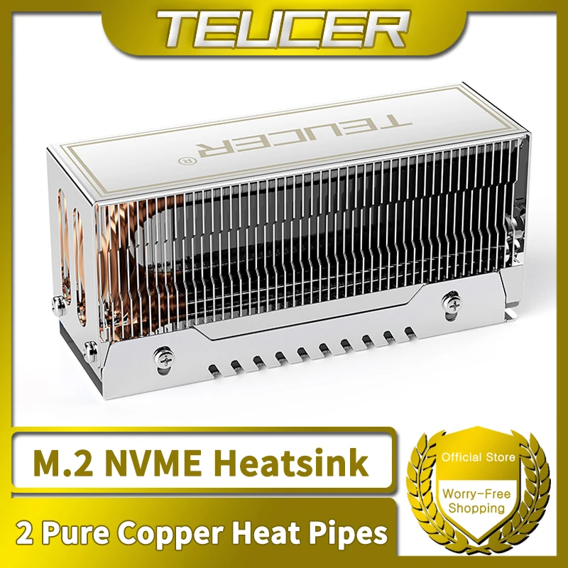 Boost Your NVMe SSD Performance with TEUCER M2-10 Dual Heat Pipe Heatsink ❄️🔥