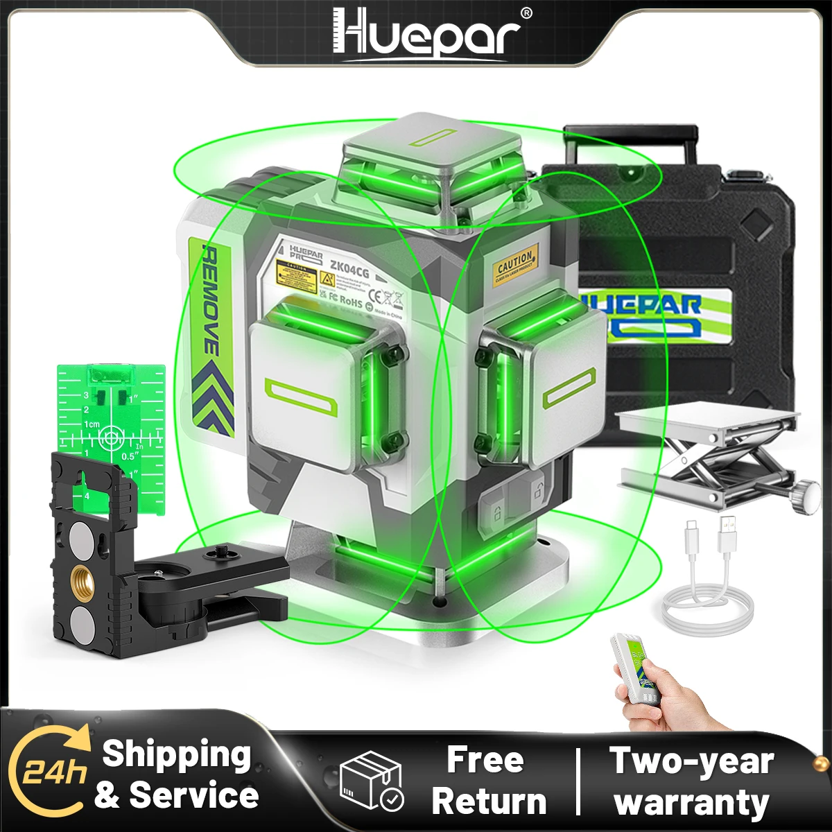 Meet the Huepar ZK04CG-L: Your Ultimate 4D Green Laser Level for Precision Projects