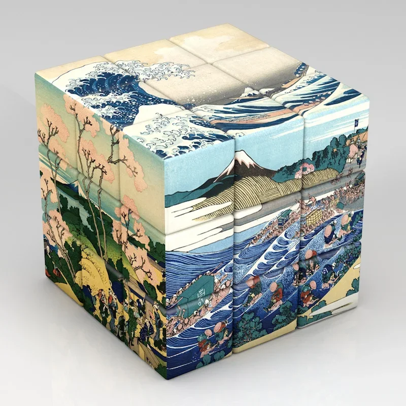 Unleash Creativity with the Hokusai Japanese Pattern Magic Puzzle Cube!