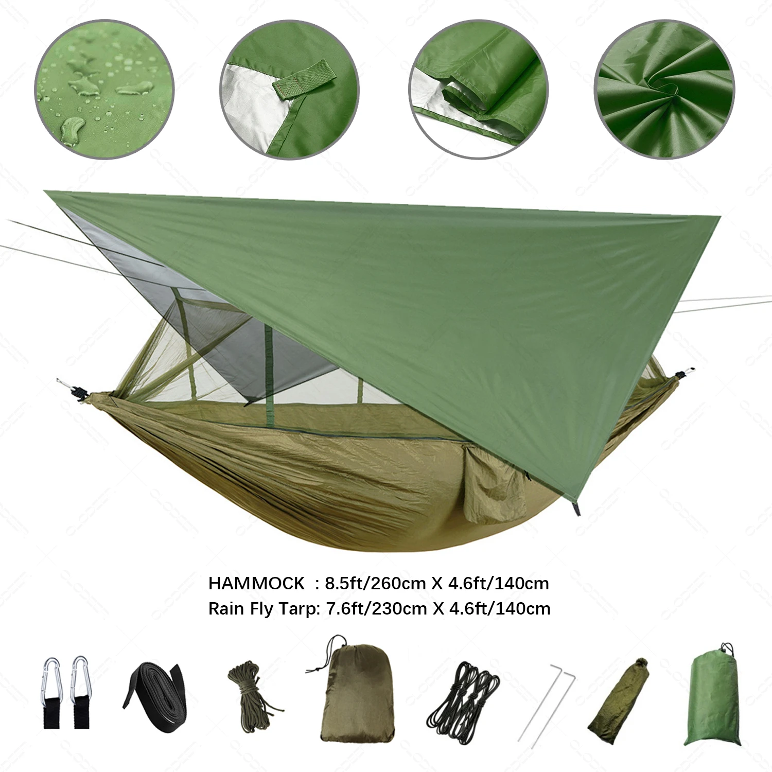 Experience the Outdoors Like Never Before: Anti-Mosquito Camping Hammock with Rain Shelter ππ¦