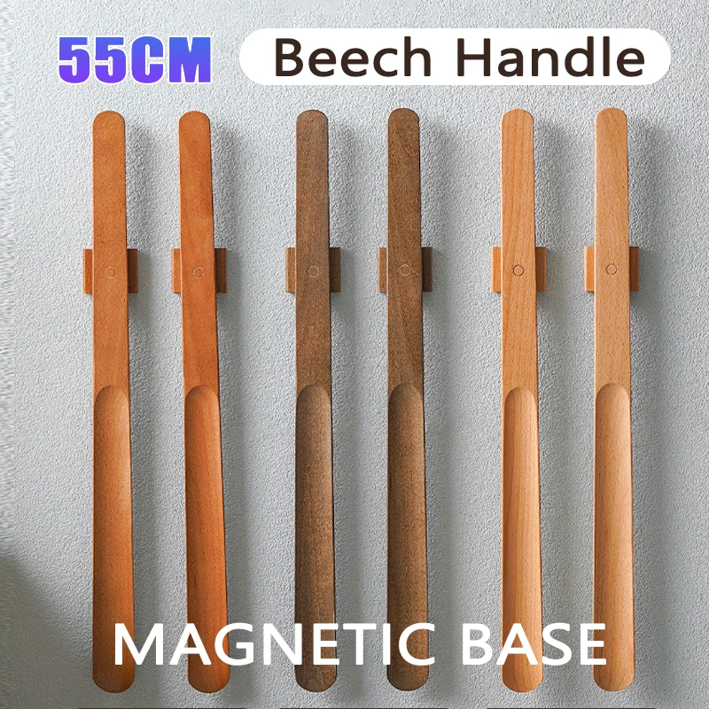 Make Putting on Shoes Effortless with the 55CM Magnetic Wooden Shoehorn!