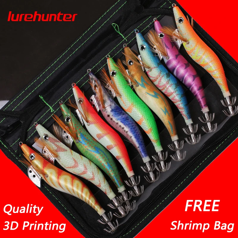 Catch More Squid & Cuttlefish with 10PCS Luminous Shrimp Jigs! π¦β¨