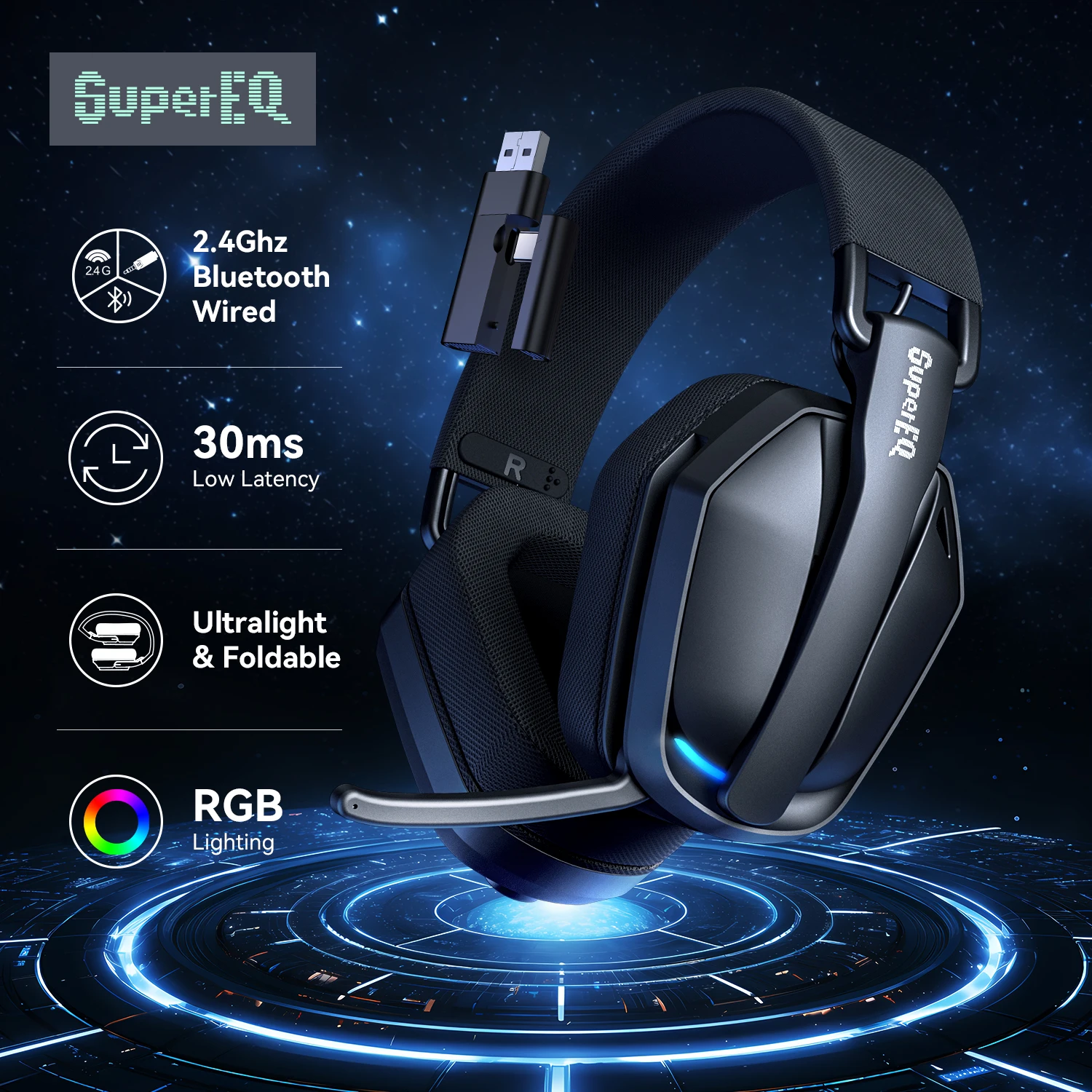 SuperEQ G19BT: The Ultimate Wireless Gaming Headset with RGB Magic 🎮🎧