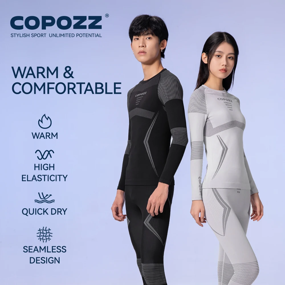 Stay Cozy & Active with COPOZZ Winter Ski Thermal Underwear Sets for Men & Women