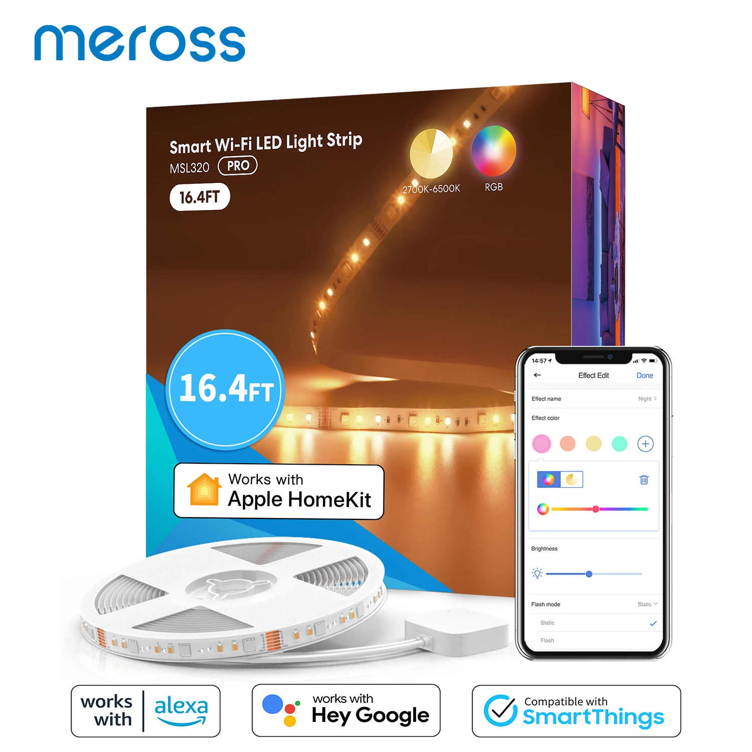Illuminate Your Space with the Meross 5M Wi-Fi Smart Light Strip 🌈✨
