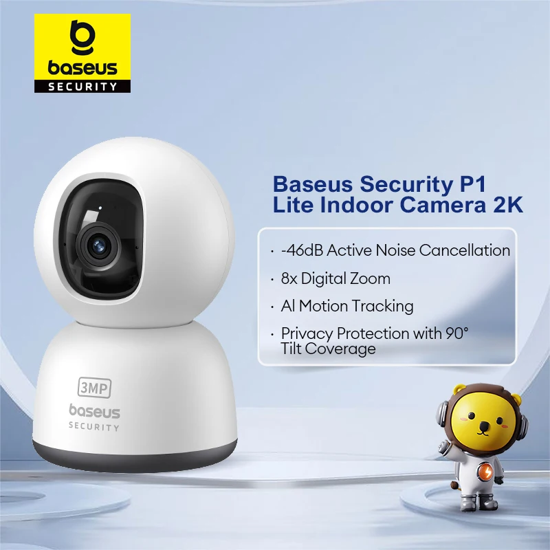 Stay Secure with the Baseus 3MP 2K Pan&Tilt Smart WiFi Camera 🏠🔒