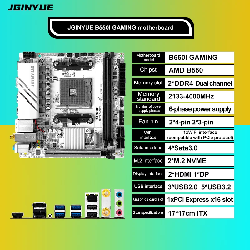 Powerful & Compact: JGINYUE AMD B550 Mini ITX Motherboard for Ryzen Gamers ๐ฎ๐ฅ