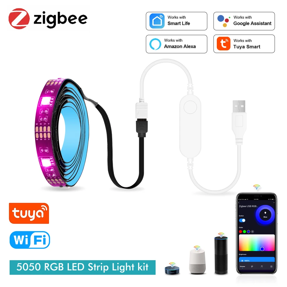 Transform Your Space with Smart Zigbee USB RGB LED Strip Lights 🎨✨