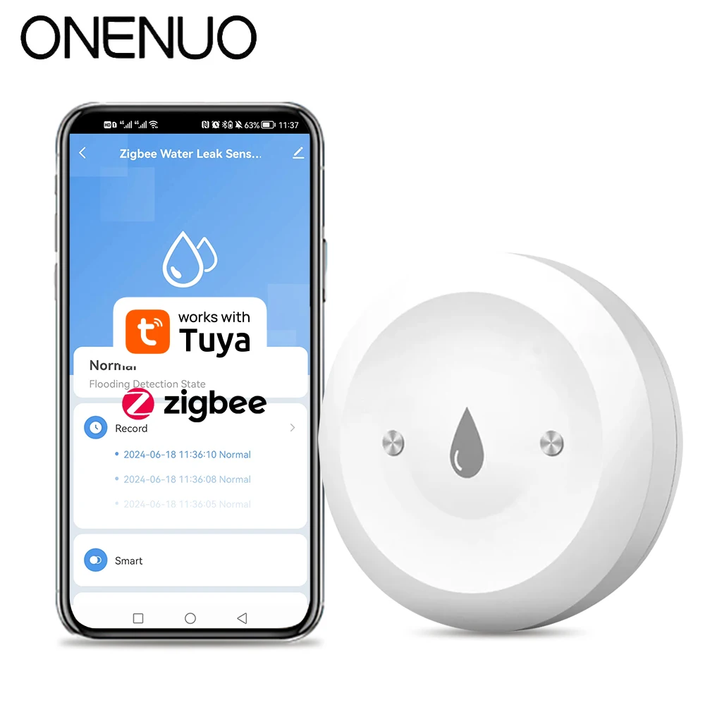 Stay Dry & Safe: ONENUO ZigBee WiFi Smart Water Leak Detector 🚰💧