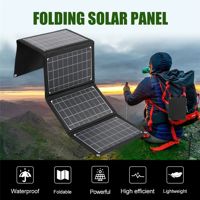 Power Your Adventures with the 18V 28W Foldable Solar Panel ☀️🔋