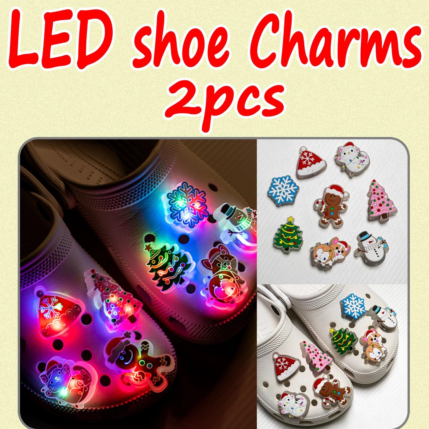 Light Up Your Holiday Style with LED Christmas Shoe Charms 🎄✨