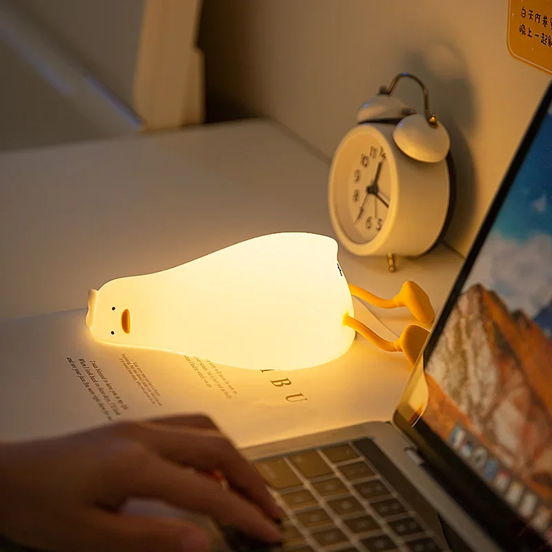 Light Up Sweet Dreams with the Soft Silicone Cute Duck Night Light 🦆✨