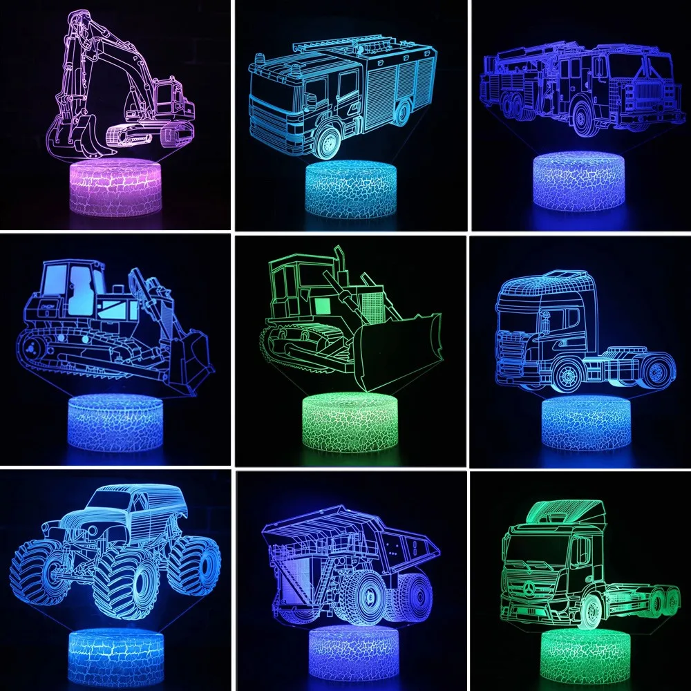 Brighten Bedtime with Fun 3D Vehicle Night Lights 🚗✨