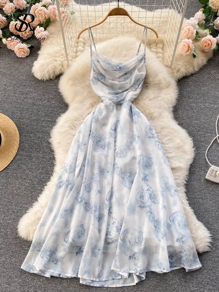 Floral Spaghetti Strap Summer Dress