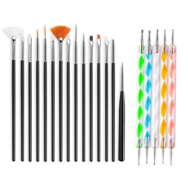 Nail Art Brush Set - 20 Pieces