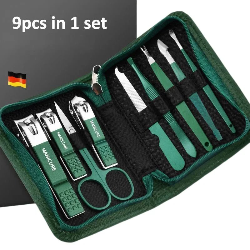 Professional Manicure Set with Leather Case