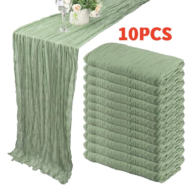 Boho Cheesecloth Table Runner Set
