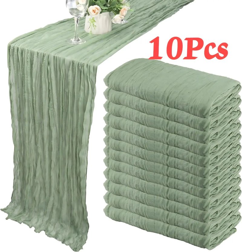 Boho Cheesecloth Table Runner Set