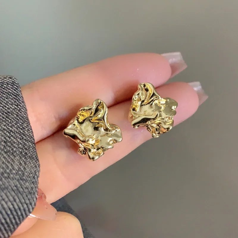 Chic Irregular Metal Block Earrings