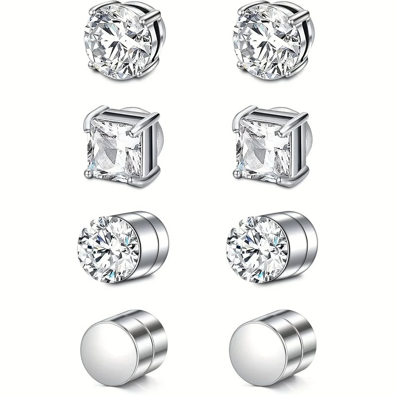Magnetic Zircon Ear Studs