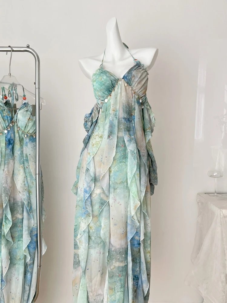 Floral Halter Maxi Dress
