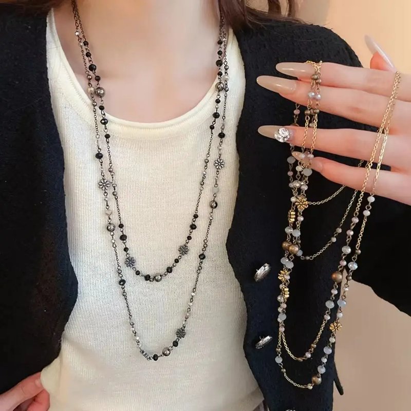 Bohemian Double-Layer Flower Necklace