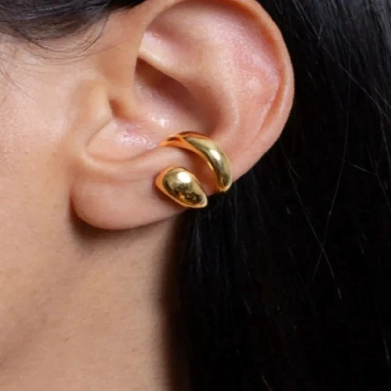 Trendy Gold Ear Cuff Earrings
