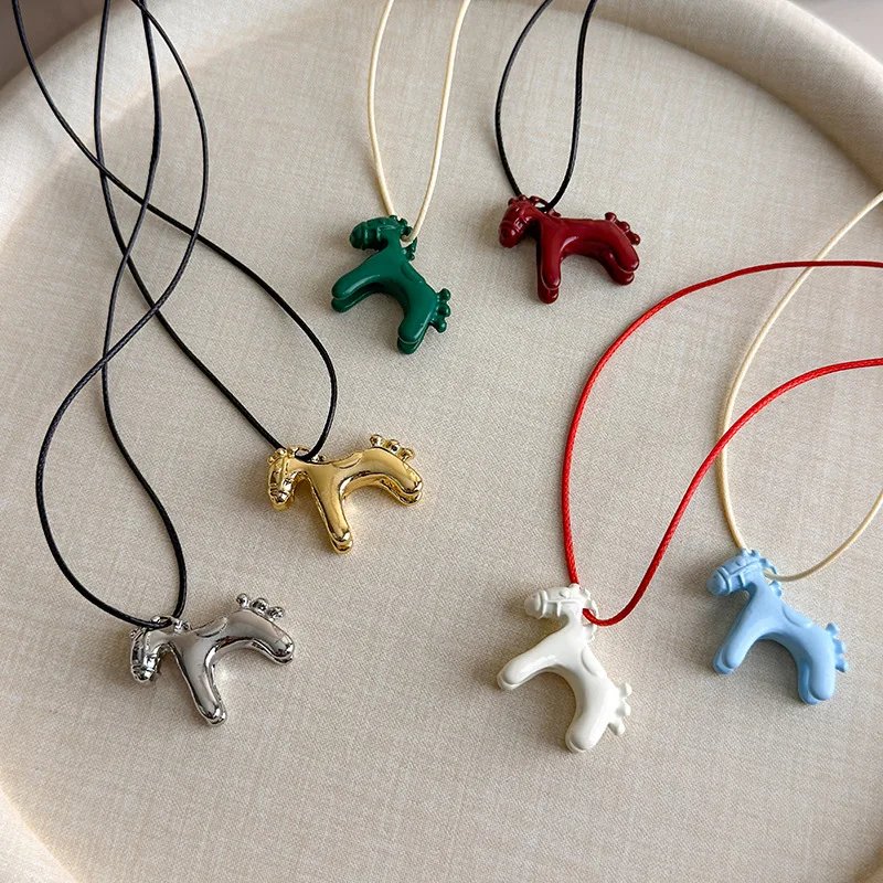 Colorful Horse Pendant Necklace