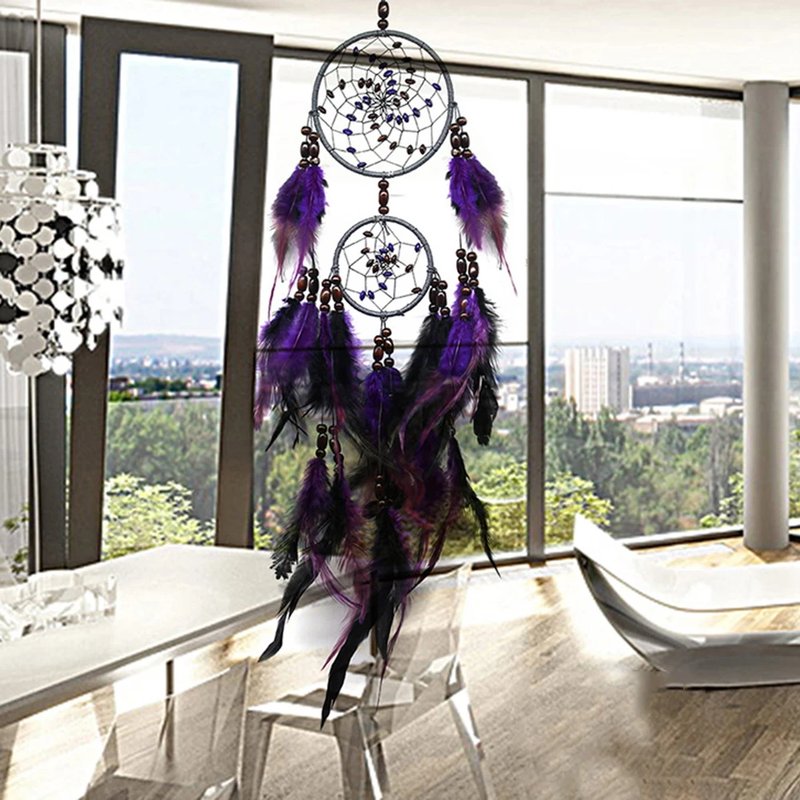 Handmade Purple Feather Dream Catcher