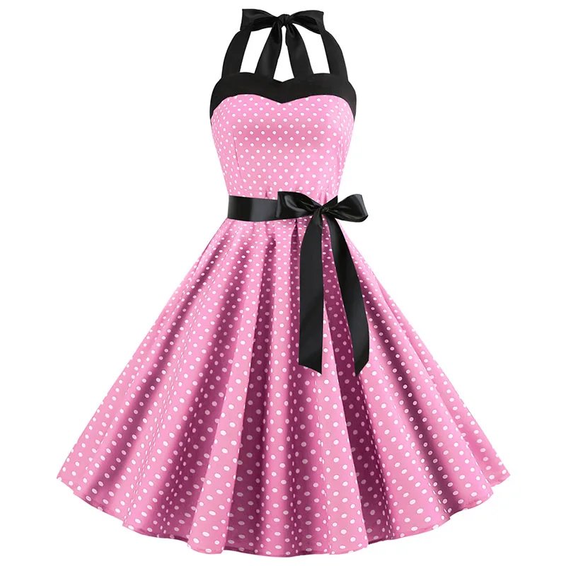 Vintage Polka Dot Halter Dress