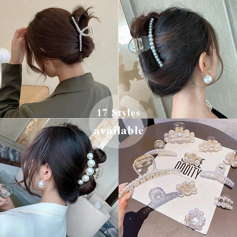 Stylish Acrylic Pearl Hair Claw Clip