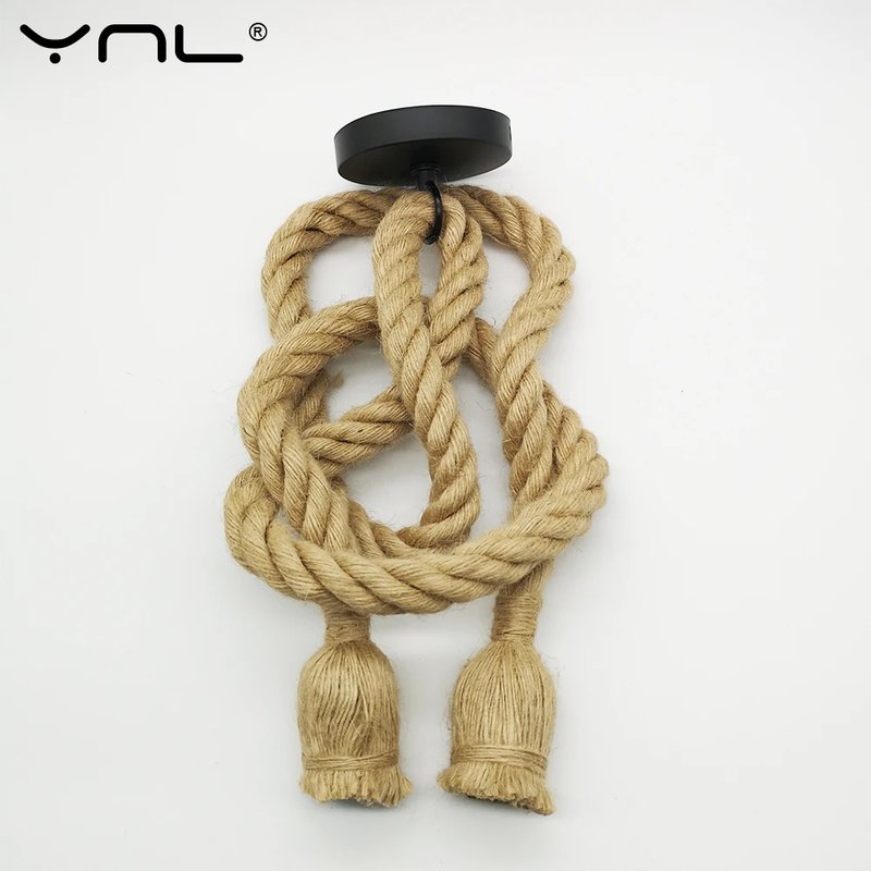 Vintage Hemp Rope Pendant Light