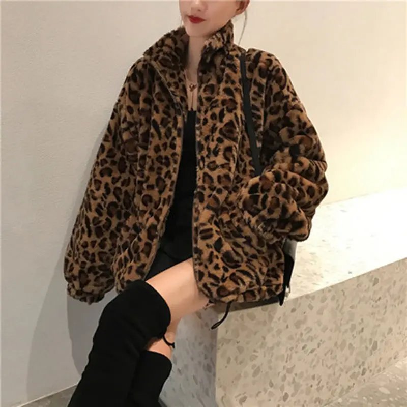 Cozy Leopard Print Winter Jacket