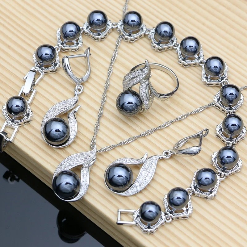 Luxury Black Pearl Jewelry Set