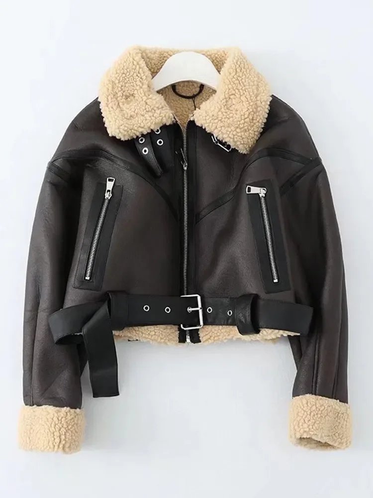 Warm Faux Leather Biker Jacket