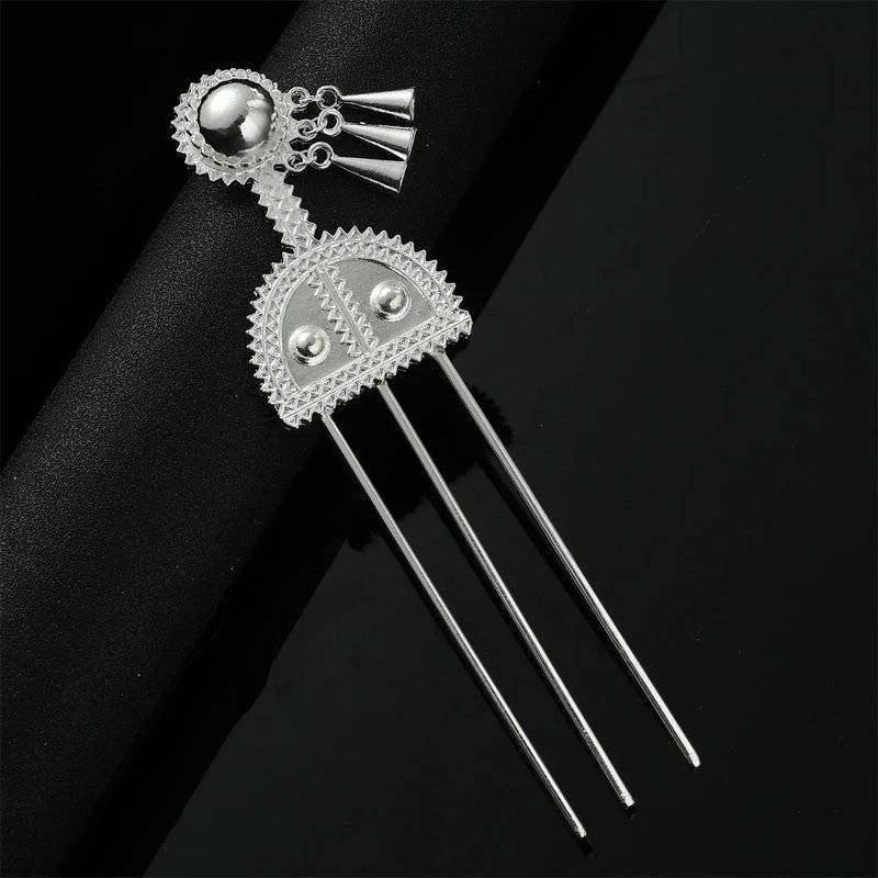 Ethiopian Silver Plated Hairpin