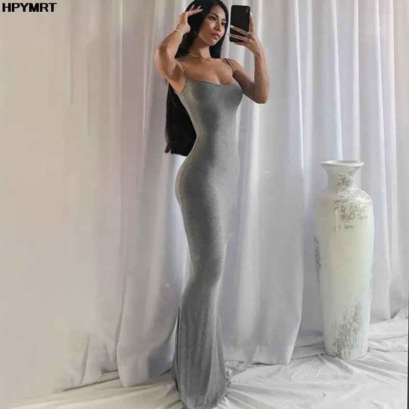Elegant Satin Backless Maxi Dress