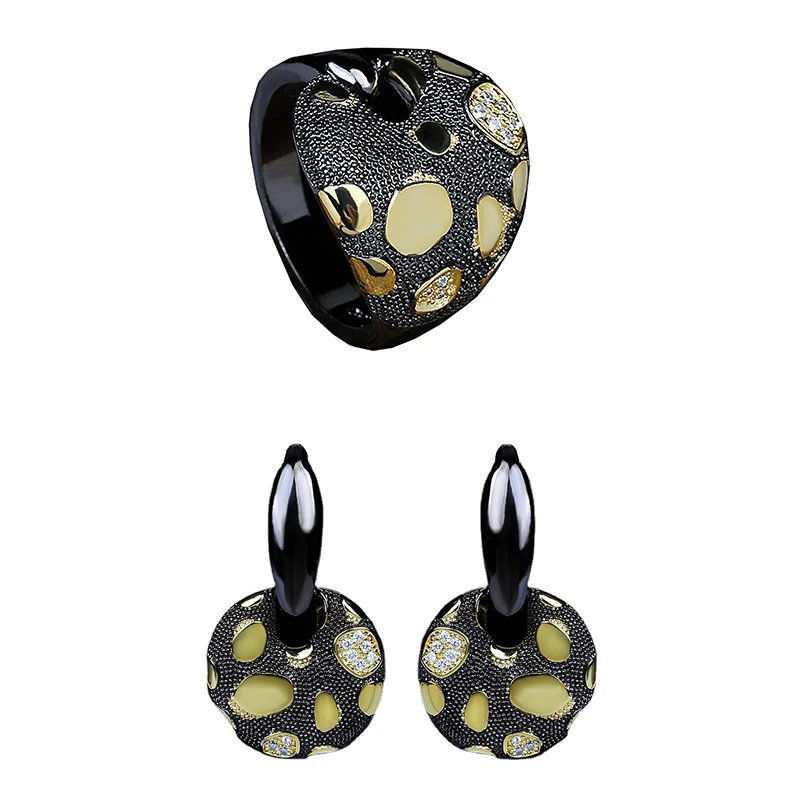 Handmade Black Gold Jewelry Set