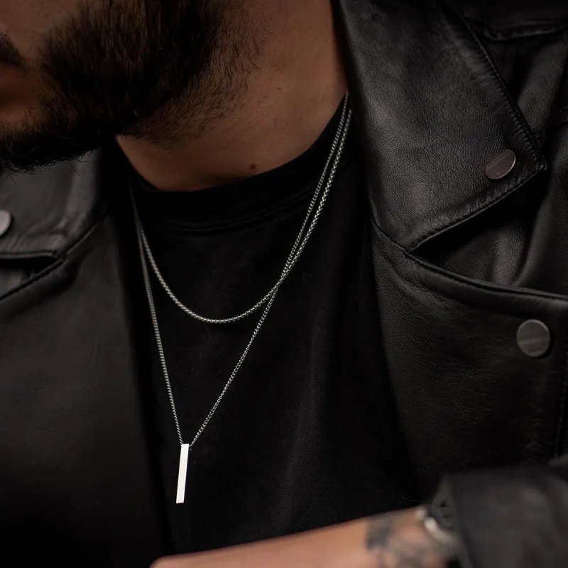 Stylish 3D Bar Necklace for Men