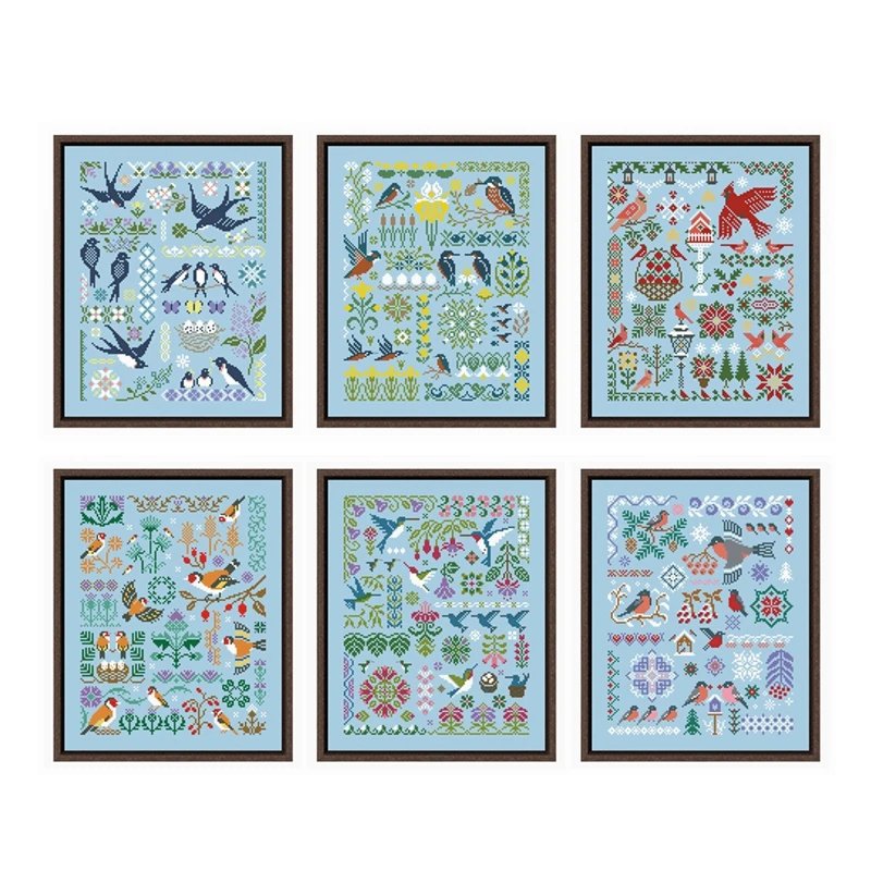 Bird Pattern Cross Stitch Kit