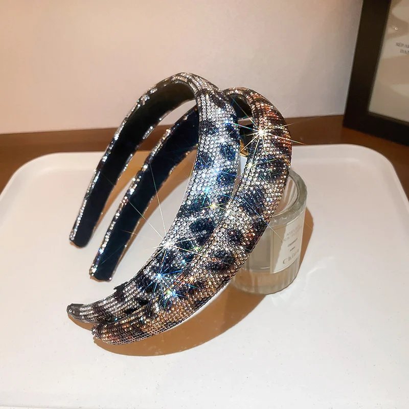 Leopard Print Rhinestone Headband