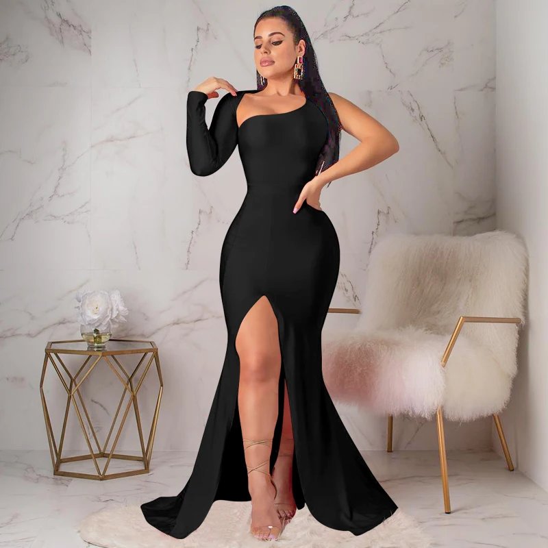 Elegant Long-Sleeve Slim Dress