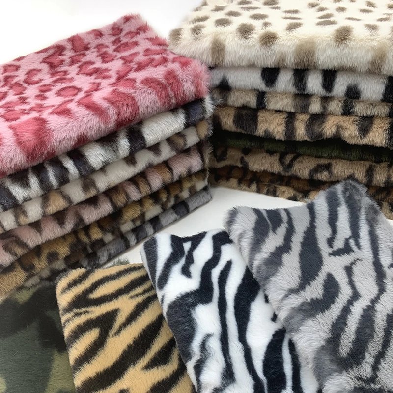 Vintage Leopard Print Faux Fur Fabric
