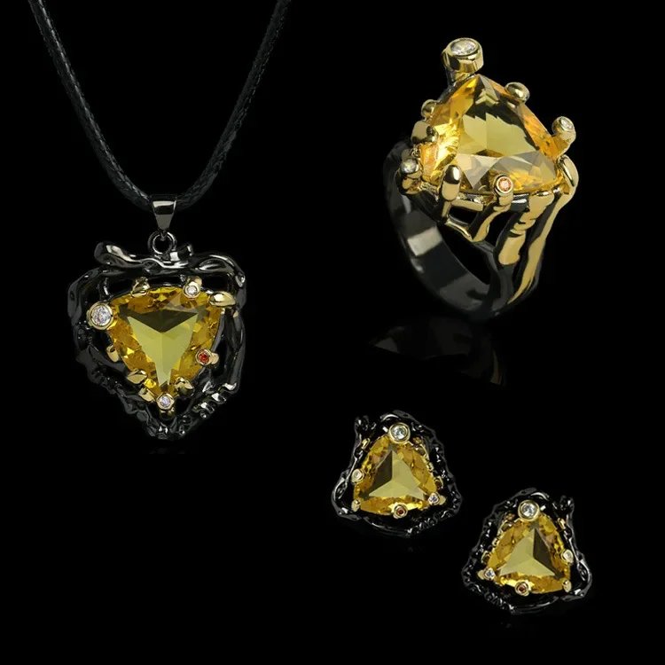 Elegant Black and Gold Jewelry Set