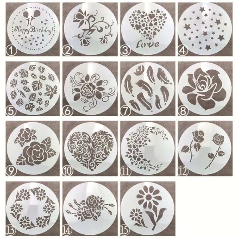 15-Piece Lace Cake Stencil Set