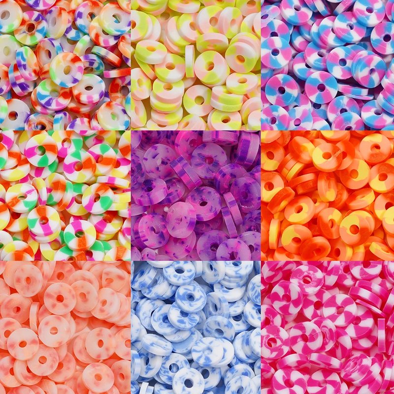 350Pcs 6mm Polymer Clay Beads